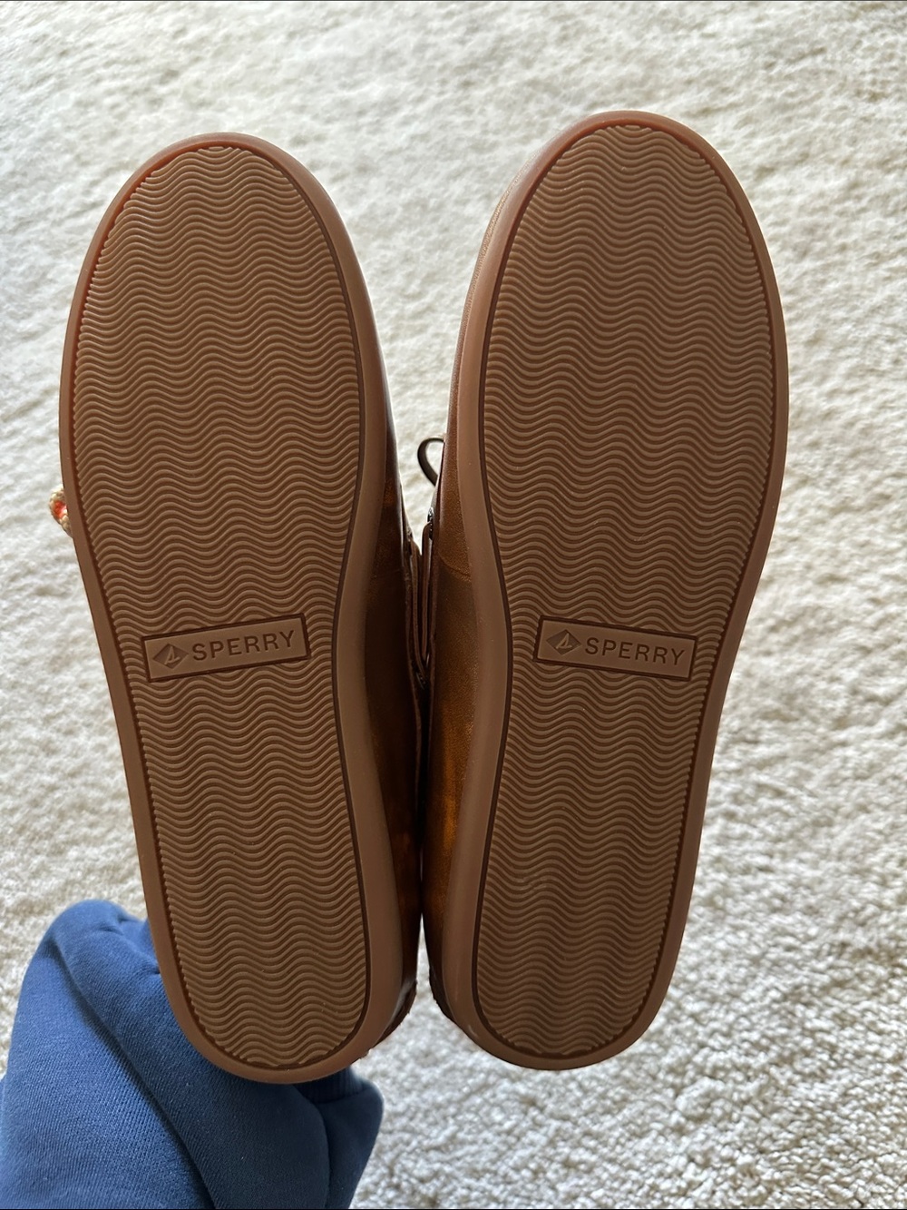 Aritzia Sperry Collab Brown Boat Shoes with Colorful Rope Accents - Picture 4 of 5